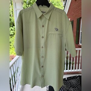 Mojo Sportswear Men’s Short-sleeve green button-up fishing shirt. Size L. EUC